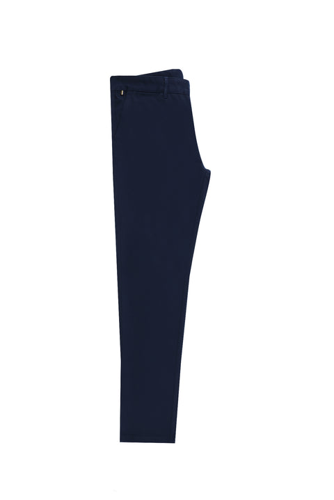 Açık Lacivert Regular Fit Standart Kesim Likralı Kanvas / Chino Pantolon