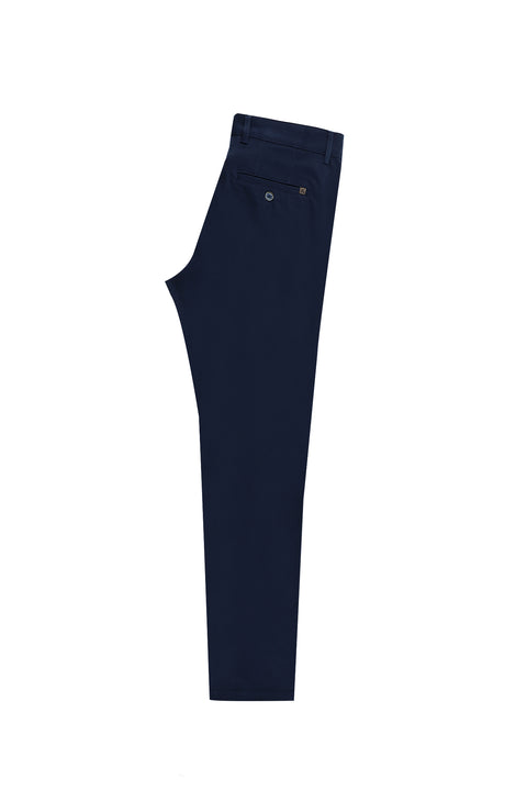 Açık Lacivert Regular Fit Standart Kesim Likralı Kanvas / Chino Pantolon