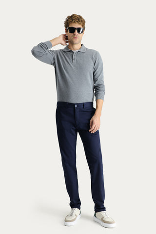  Orta Lacivert 6 Drop Regular Fit Standart Kesim Likralı Kanvas / Chino Pantolon