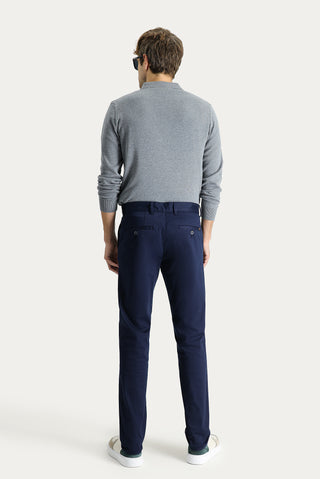  Orta Lacivert 6 Drop Regular Fit Standart Kesim Likralı Kanvas / Chino Pantolon
