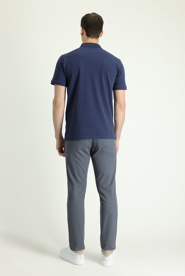 Orta Gri Slim Fit Dar Kesim Likralı Kanvas / Chino Pantolon