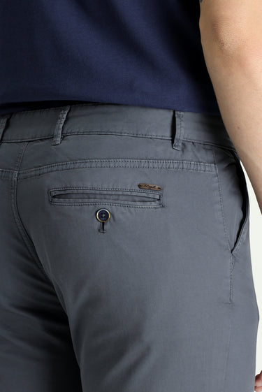 Orta Gri Slim Fit Dar Kesim Likralı Kanvas / Chino Pantolon