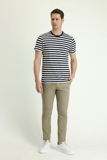 Açık Vizon Slim Fit Dar Kesim Likralı Kanvas / Chino Pantolon