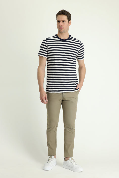 Açık Vizon Regular Fit Standart Kesim Likralı Kanvas / Chino Pantolon