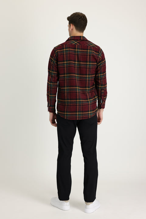 Siyah Regular Fit Standart Kesim Likralı Kanvas / Chino Pantolon