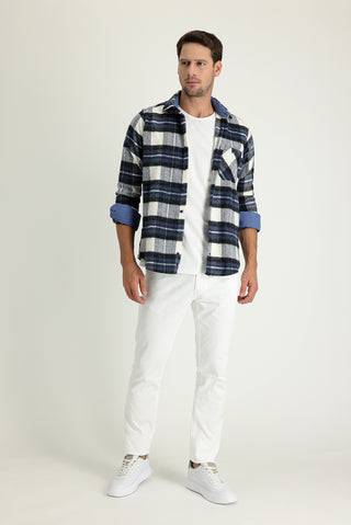  Beyaz 6 Drop Regular Fit Standart Kesim Likralı Kanvas / Chino Pantolon