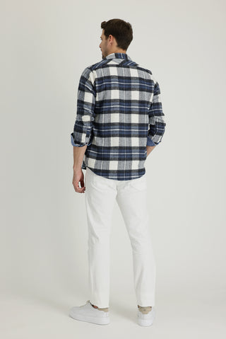  Beyaz 6 Drop Regular Fit Standart Kesim Likralı Kanvas / Chino Pantolon