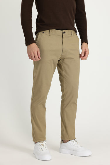  Koyu Bej Regular Fit Likralı Kanvas / Chino Pantolon