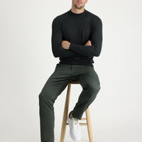 Koyu Yeşil Regular Fit Likralı Kanvas / Chino Pantolon