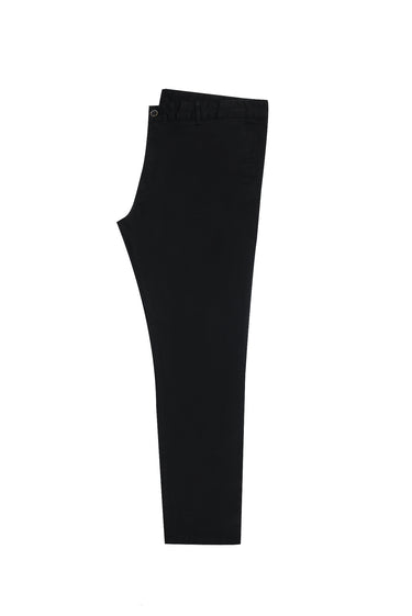 Siyah Regular Fit Likralı Kanvas / Chino Pantolon