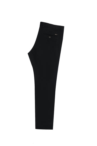 Siyah Regular Fit Likralı Kanvas / Chino Pantolon