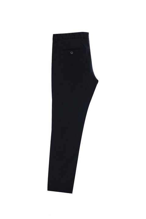 Koyu Lacivert Regular Fit Standart Kesim Likralı Kanvas / Chino Pantolon
