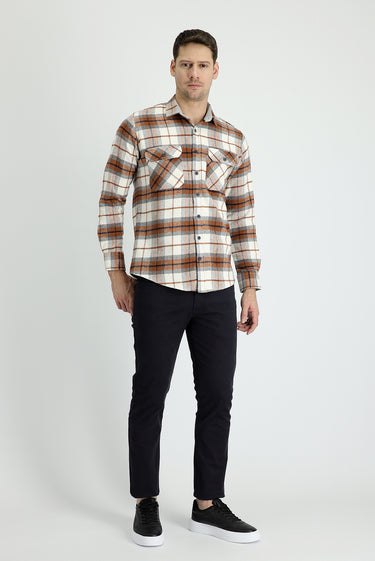 Koyu Füme Slim Fit Dar Kesim Likralı Kanvas / Chino Pantolon