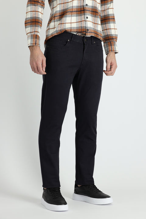 Koyu Füme Slim Fit Dar Kesim Likralı Kanvas / Chino Pantolon