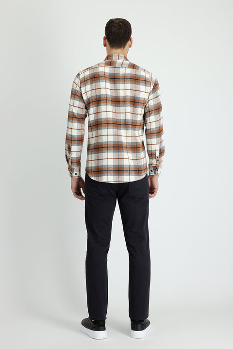 Koyu Füme 7 Drop Slim Fit Dar Kesim Likralı Kanvas / Chino Pantolon