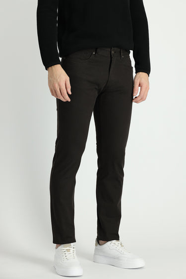 Orta Kahve Slim Fit Dar Kesim Likralı Kanvas / Chino Pantolon