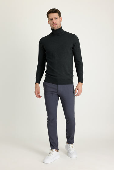 Orta Gri Regularfıt Desenli Spor Pantolon