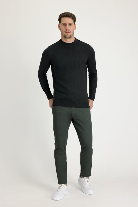 Koyu Yeşil Regular Fit Standart Kesim Regularfıt Desenli Spor Pantolon