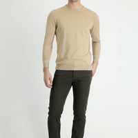 Orta Haki Slim Fit Dar Kesim Likralı Kanvas / Chino Pantolon