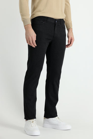 Koyu Antrasit Slim Fit Dar Kesim Likralı Kanvas / Chino Pantolon