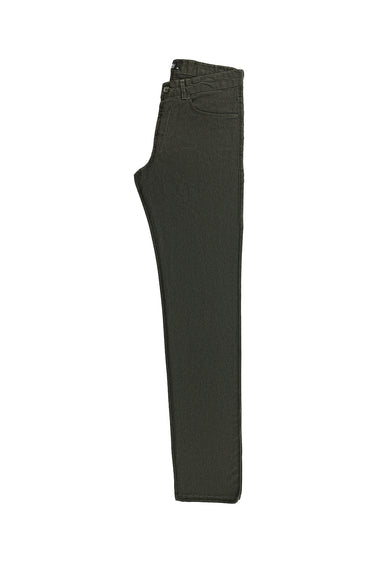 Orta Haki Slim Fit Dar Kesim Likralı Kanvas / Chino Pantolon