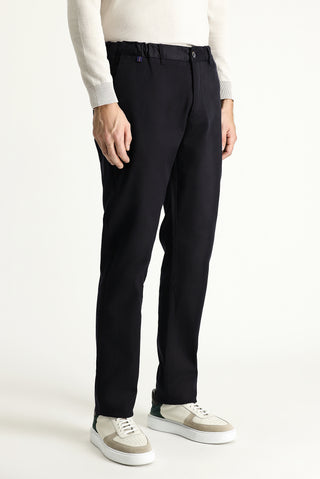  Koyu Lacivert 7 Drop Slim Fit Dar Kesim Likralı Kanvas / Chino Pantolon