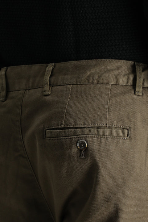 Orta Kahve Slim Fit Dar Kesim Likralı Kanvas / Chino Pantolon