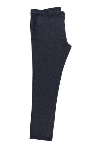  Koyu Lacivert 6 Drop Regular Fit Standart Kesim Desenli Likralı Kanvas / Chino Pantolon