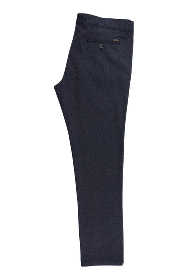 Koyu Lacivert Regular Fit Desenli Likralı Kanvas / Chino Pantolon