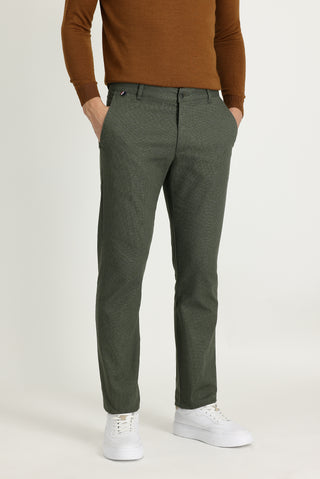  Orta Haki 6 Drop Regular Fit Standart Kesim Desenli Likralı Kanvas / Chino Pantolon