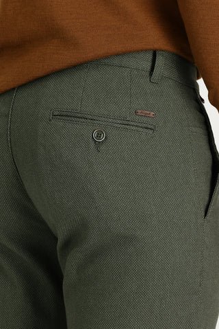  Orta Haki 6 Drop Regular Fit Standart Kesim Desenli Likralı Kanvas / Chino Pantolon