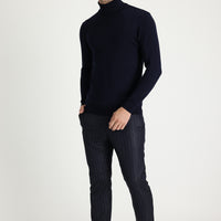 Siyah Super Slim Fit Ekstra Dar Kesim Desenli Klasik Kumaş Pantolon
