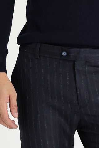  Siyah Super Slim Fit Ekstra Dar Kesim Desenli Klasik Kumaş Pantolon