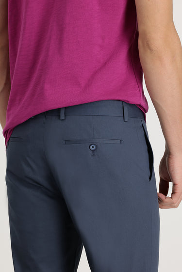 Orta Petrol Super Slim Fit Ekstra Dar Kesim Pamuk Klasik Kumaş Pantolon