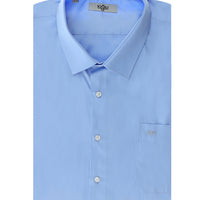 Açık Mavi Büyük Beden Uzun Kol Klasik Pamuk Gömlek