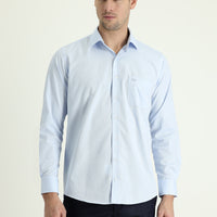 Açık Mavi Uzun Kol Klasik Pamuklu Kolay Ütülenebilir Gömlek