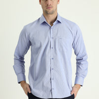 Koyu Mavi  Uzun Kol Klasik Pamuklu Gömlek