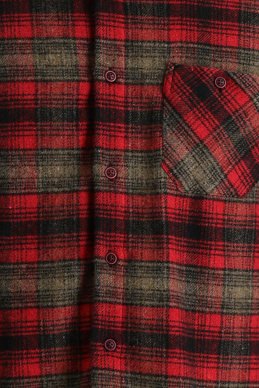  Açık Bordo Uzun Kol Regular Fit Ekose Shacket Oduncu Pamuklu Gömlek