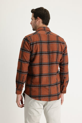  Taba Uzun Kol Regular Fit Ekose Shacket Oduncu Gömlek