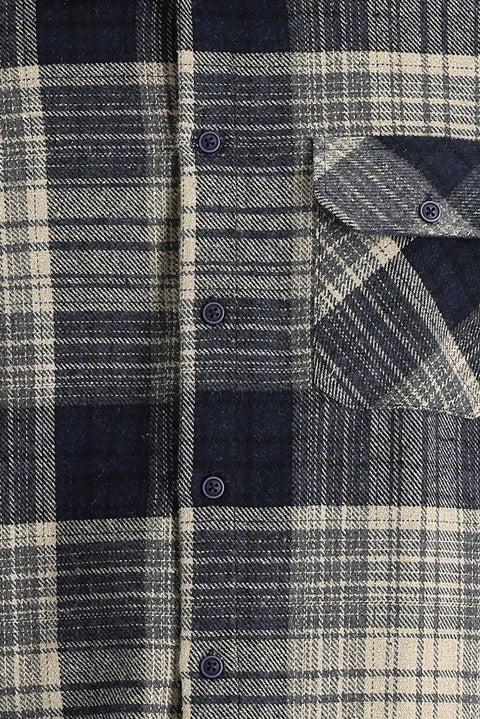 Medium Grey Regular Fit Plaid Shacket Lumberjack Shirt