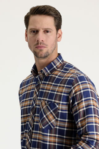  Taba Regular Fit Ekose Shacket Pamuk Gömlek