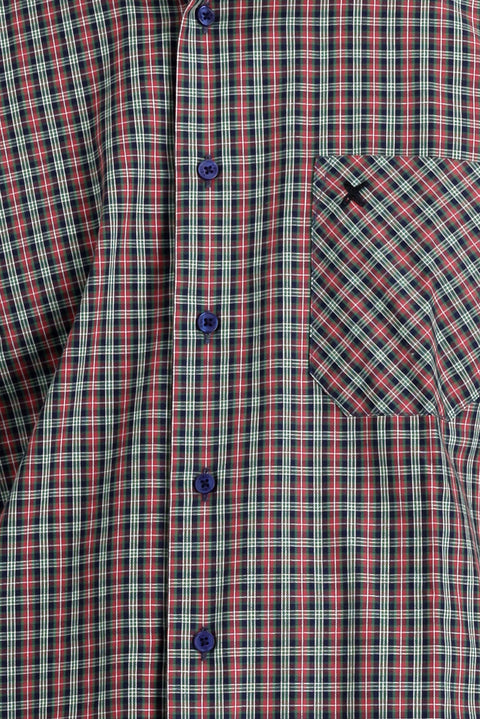 Koyu Kırmızı Uzun Kol Regular Fit Ekose Pamuk Gömlek