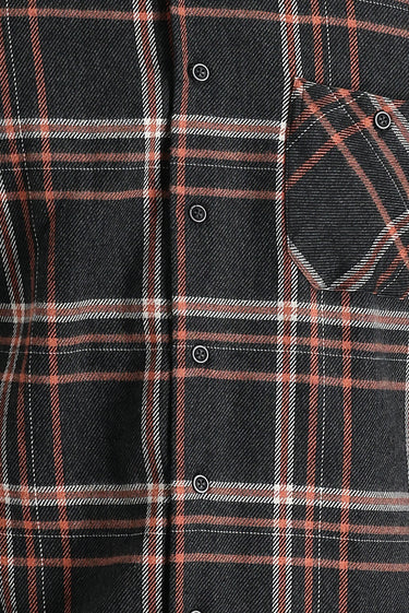 Siyah Regular Fit Ekose Shacket Oduncu Pamuklu Gömlek