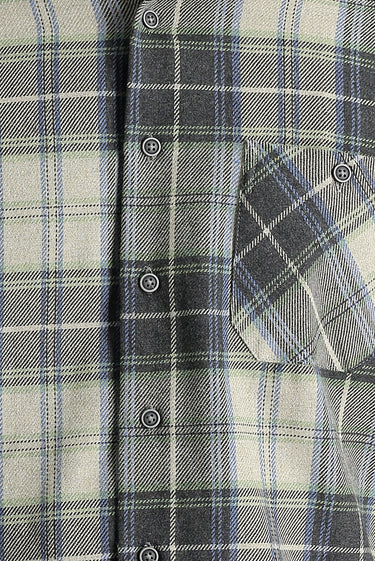 Açık Gri Regular Fit Ekose Shacket Oduncu Pamuklu Gömlek