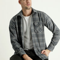 Aviator Blue Long Sleeve Regular Fit Plaid Shacket Lumberjack Shirt