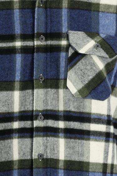 Koyu Mavi  Uzun Kol Regular Fit Ekose Shacket Oduncu Gömlek