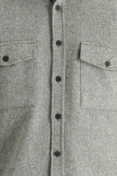 Koyu Yeşil Uzun Kol Slim Fit Dar Kesim Desenli Shacket Oduncu Gömlek