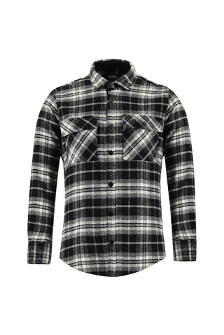  Siyah Uzun Kol Slim Fit Dar Kesim Ekose Oduncu Gömlek