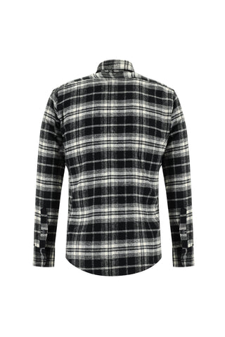  Siyah Uzun Kol Slim Fit Dar Kesim Ekose Oduncu Gömlek