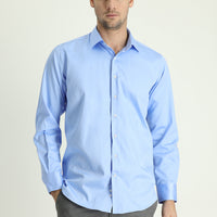 Light Blue Long-Sleeve Classic Cotton Shirt